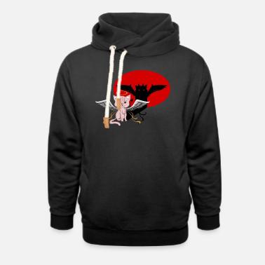 angel devil cat moletom com capuz